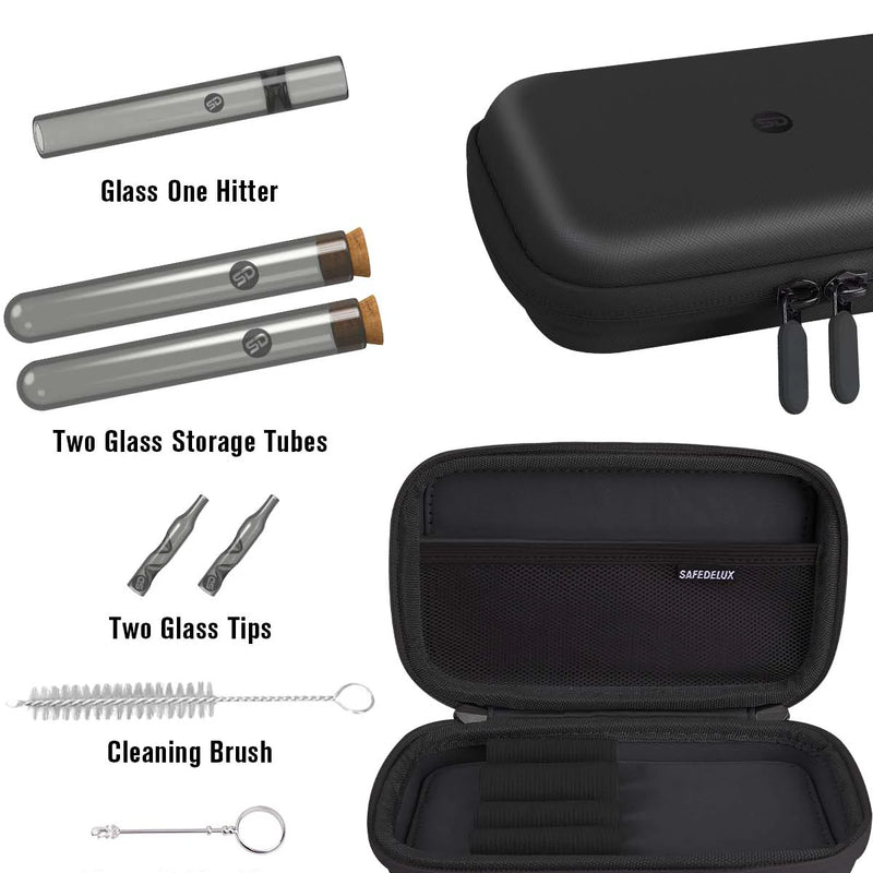 SafeDelux | Hard Shell Smell Proof Pouch Kits 7x4 in | Black Accessories Detail