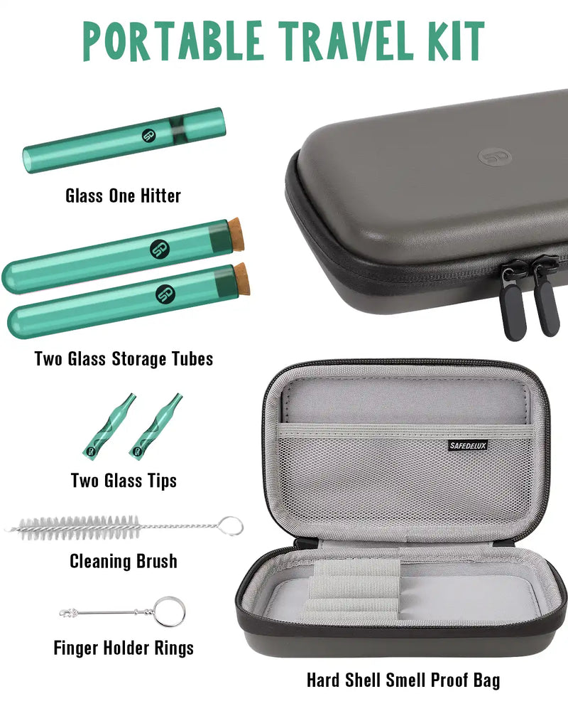 SafeDelux | Hard Shell Smell Proof Pouch Kits 7x4 in | Gray Accessories Detail