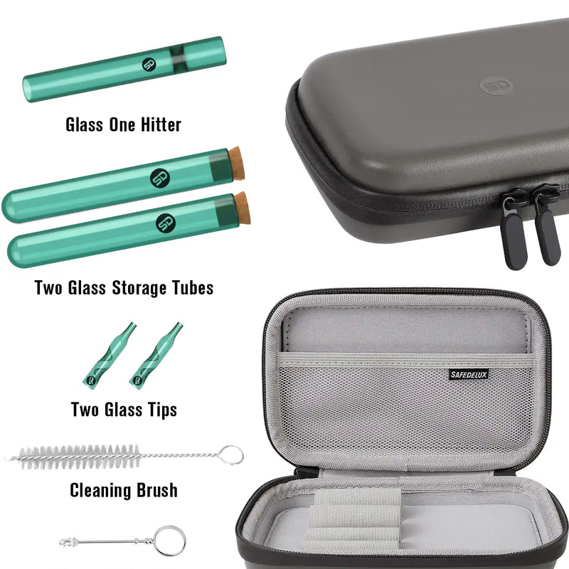 SafeDelux | Hard Shell Smell Proof Pouch Kits 7x4 in | Gray Accessories Detail