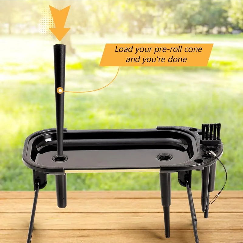 SafeDelux Smell Proof Bag with Combination Lock(Black-Pu) with Kits