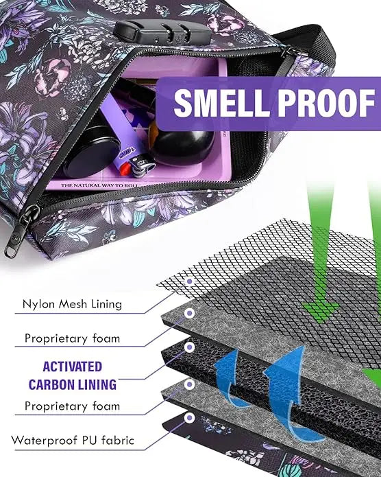 SafeDelux Smell Proof Bag with Combination Lock(Purple)