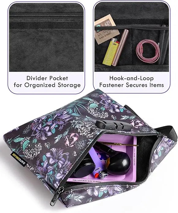 SafeDelux Smell Proof Bag with Combination Lock(Purple)