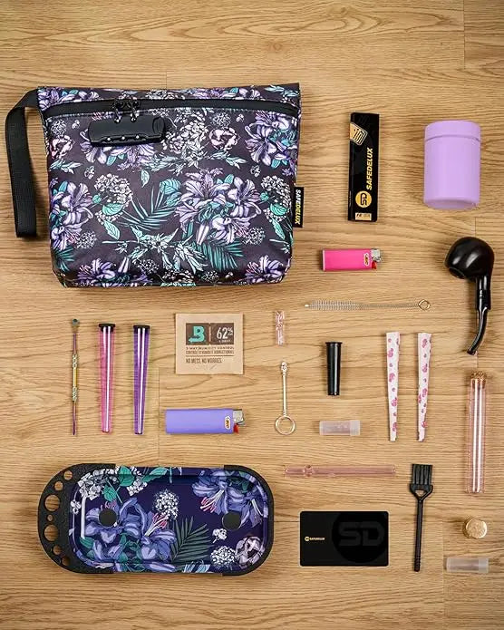 SafeDelux Smell Proof Bag with Combination Lock(Purple)