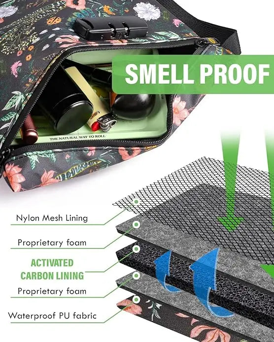 SafeDelux Smell Proof Bag with Combination Lock(Green)