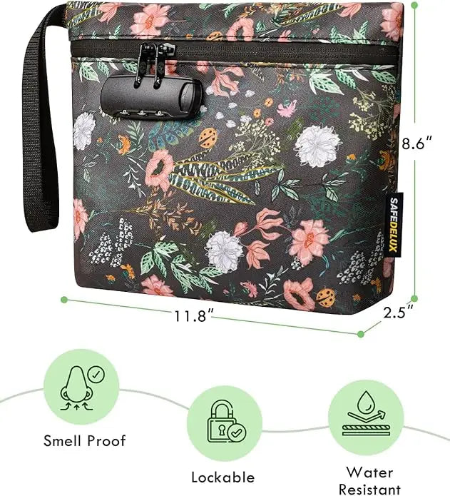 SafeDelux Smell Proof Bag with Combination Lock(Green)