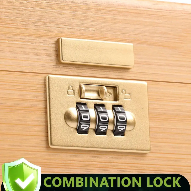 OZCHIN Large Bamboo Box with Foldable Tray(Brown)