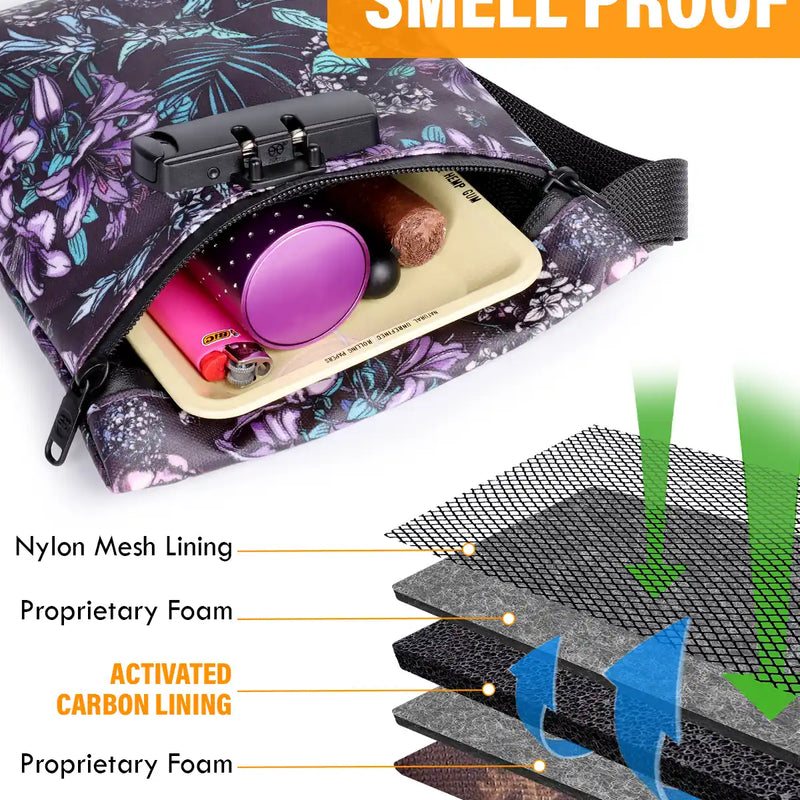 SafeDelux Yllin | Smell Proof Lock Bag 7x8 in | Flower
