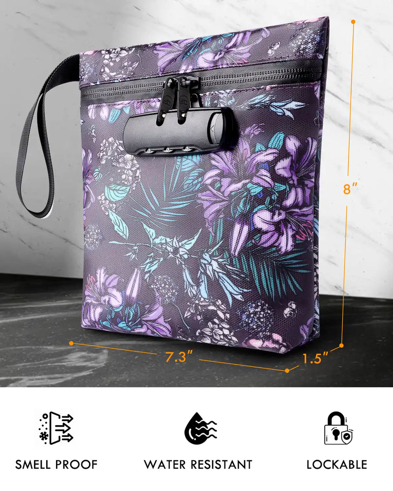 SafeDelux Yllin | Smell Proof Lock Bag 7x8 in | Flower