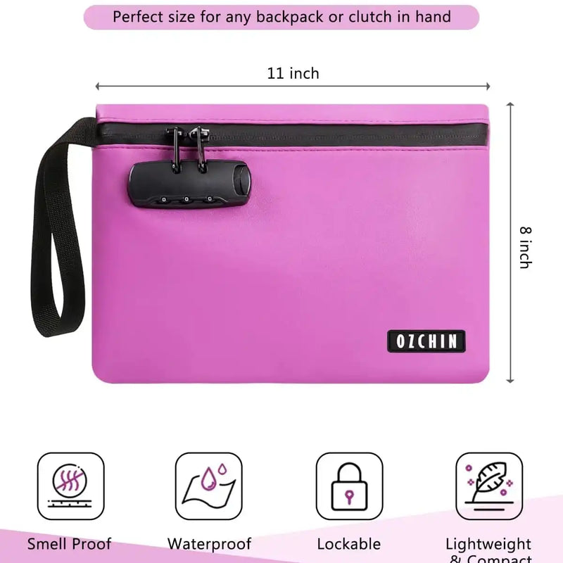 OZCHIN Textured PU Hand Bag with Combination Lock 10*7