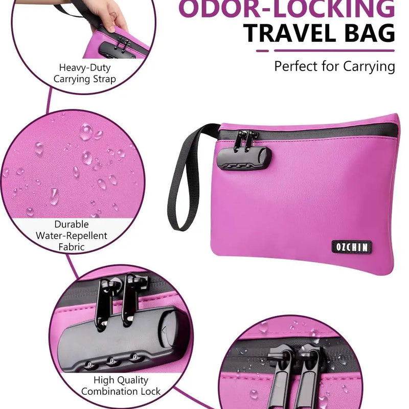 OZCHIN Textured PU Hand Bag with Combination Lock 10*7