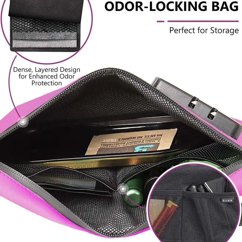 OZCHIN Textured PU Hand Bag with Combination Lock 10*7