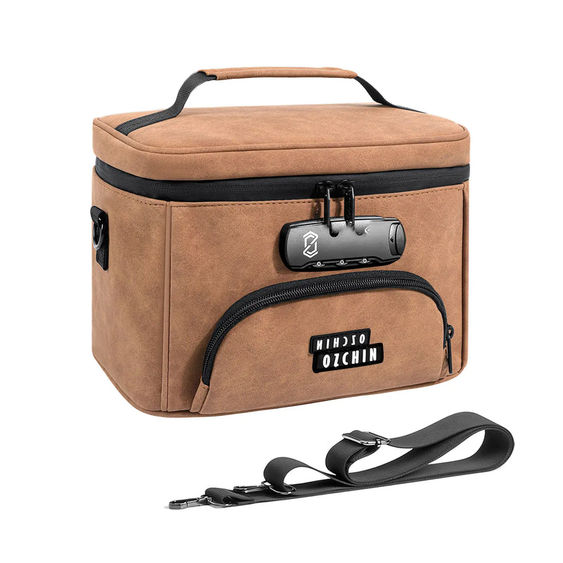 OZCHIN Vecran | Smell Proof Cross Body Bag 6x6.5x10 in (Brown)
