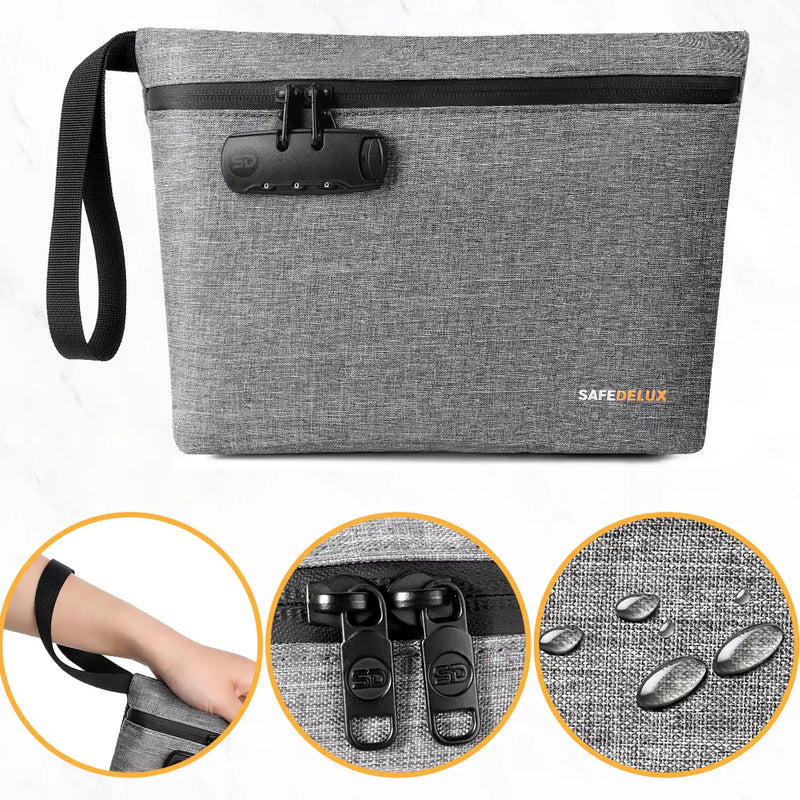 SafeDelux Vireon | Lockable Smell Proof Bag Kits | Grey