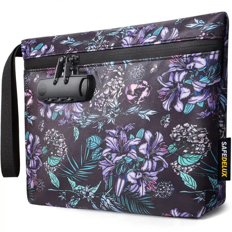 SafeDelux Vireon | Lockable Smell Proof Bag Kits | Purple Flower