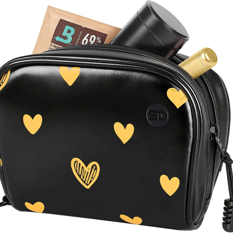 SafeDelux | Smell Proof PU Hand Bag 6.7x4.7 in | Heart
