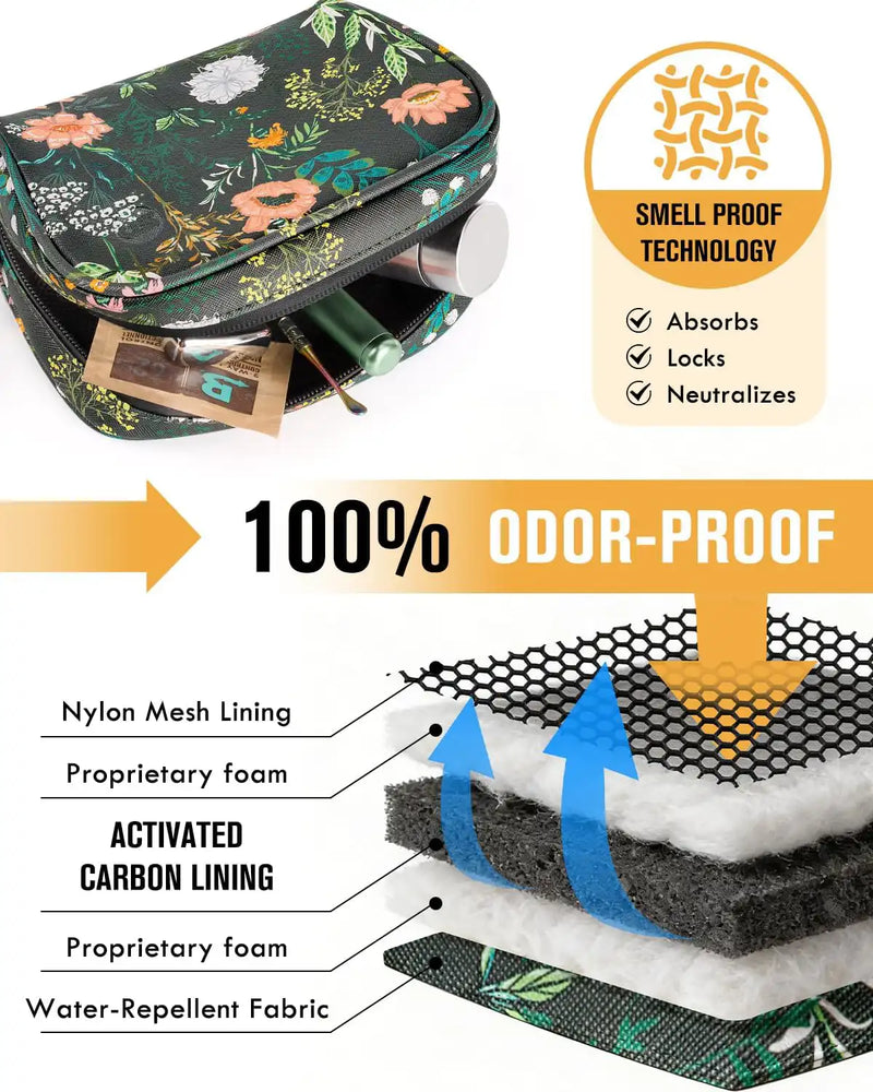SafeDelux | Smell Proof PU Hand Bag 6.7x4.7 in | Green2 liner detail