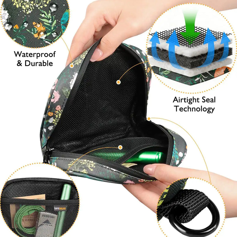 SafeDelux | Smell Proof PU Hand Bag 6.7x4.7 in | Green2 detail