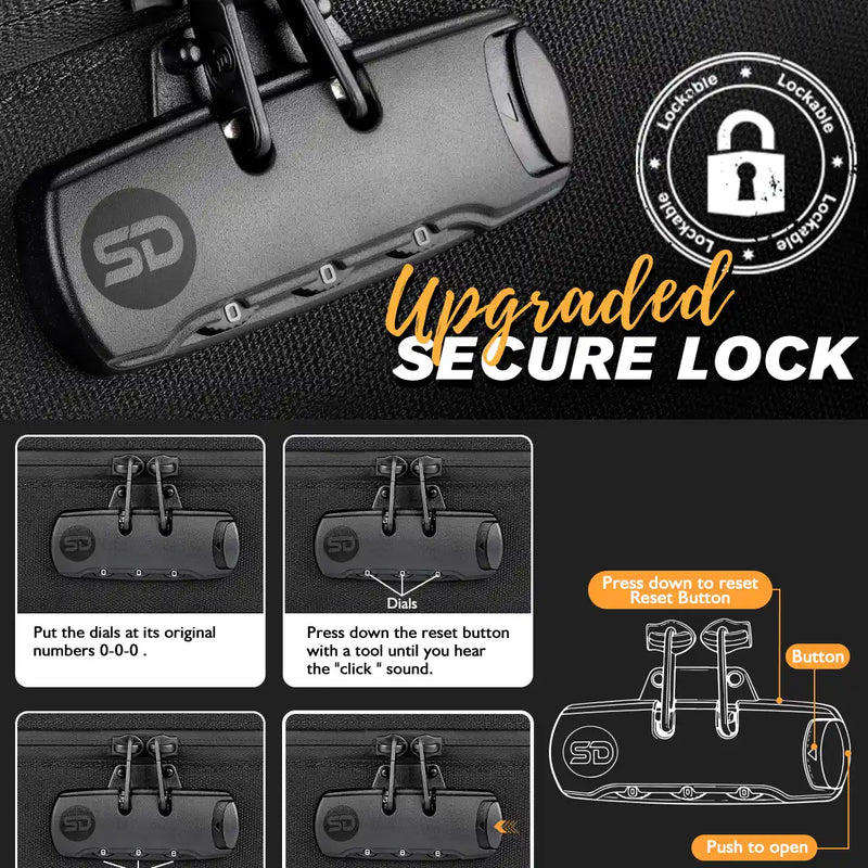 SafeDelux Spectra | Lockable Smell Proof Bag 4x7x9.5 in lock detail