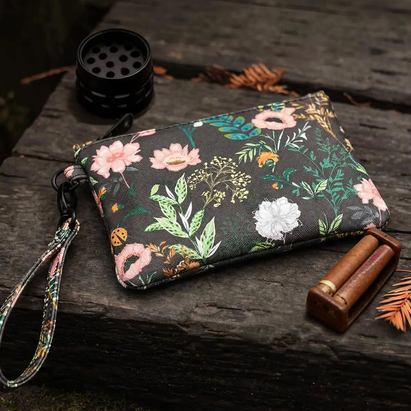 OZCHIN Kairo | Smell Proof Pouch 6x4 in(Green Flowers)