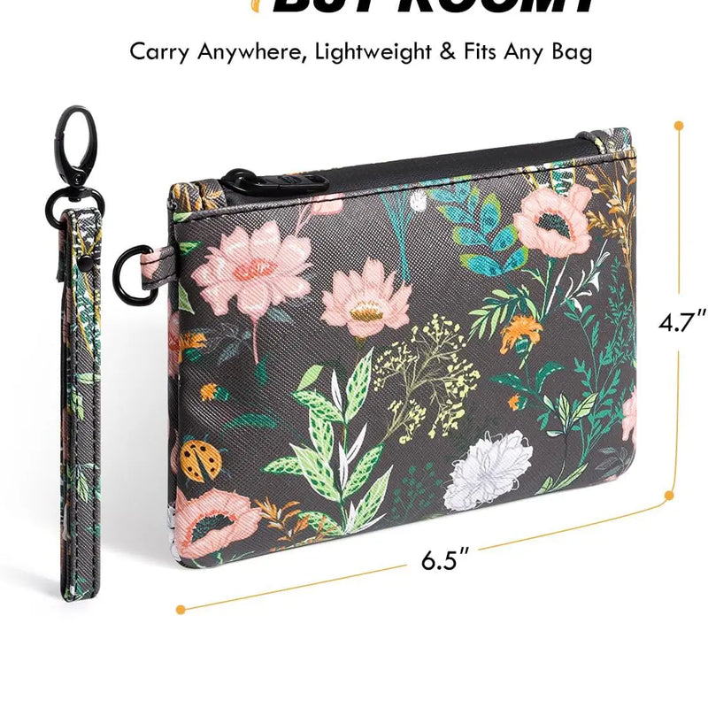 OZCHIN Kairo | Smell Proof Pouch 6x4 in(Green Flowers)size details