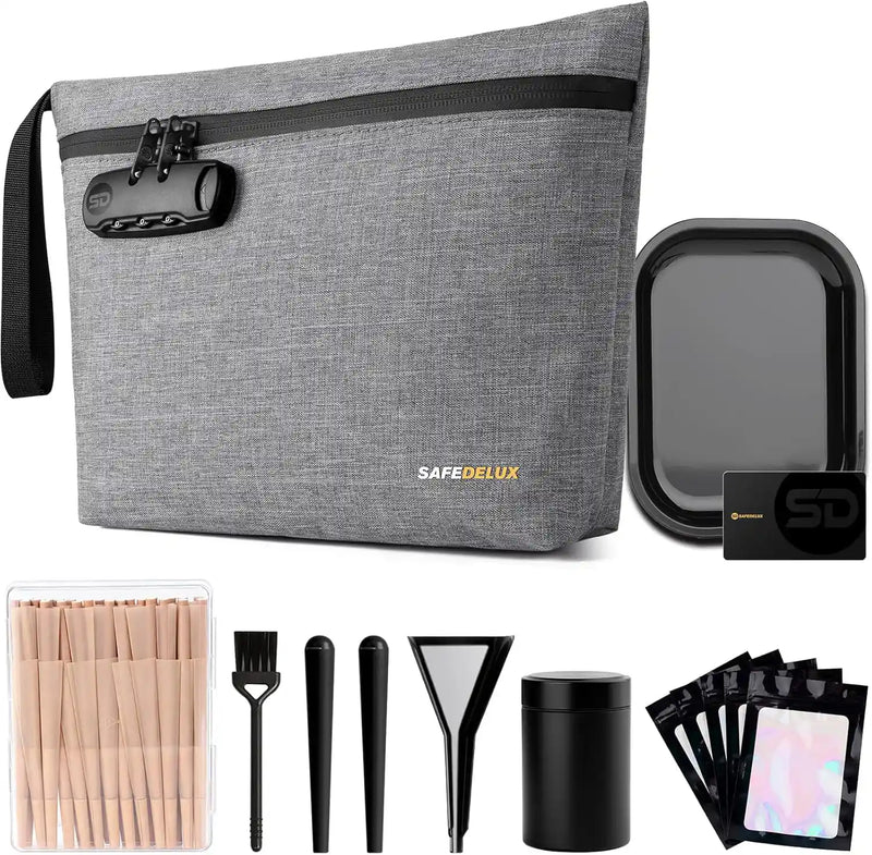 SafeDelux Vireon | Lockable Smell Proof Bag Kits | Grey