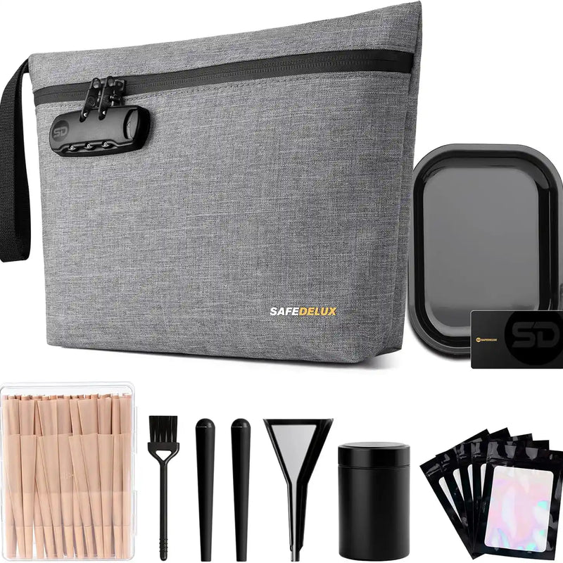 SafeDelux Vireon | Lockable Smell Proof Bag Kits | Grey