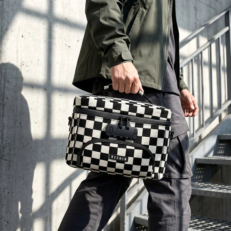 OZCHIN Vecran | Smell Proof Cross Body Bag 6x6.5x10 in (checker)