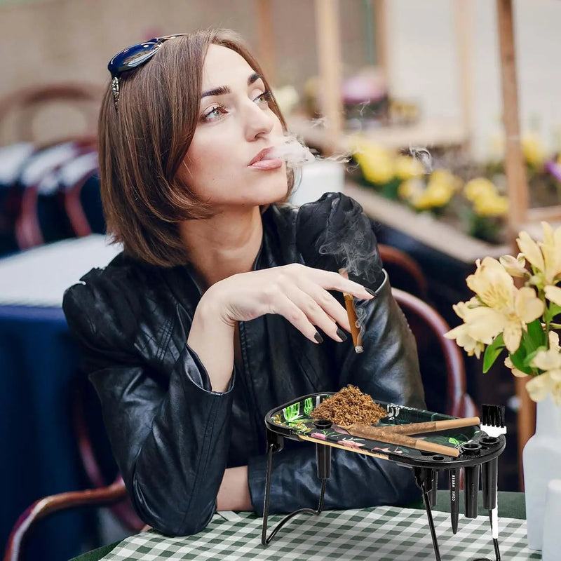 SafeDelux Metal Rolling Tray (Green)