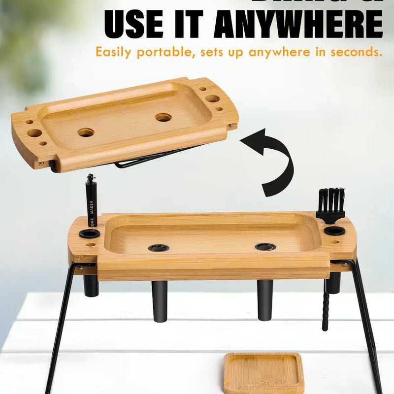 4 Holes Foldable Rolling Tray Kits | SafeDelux