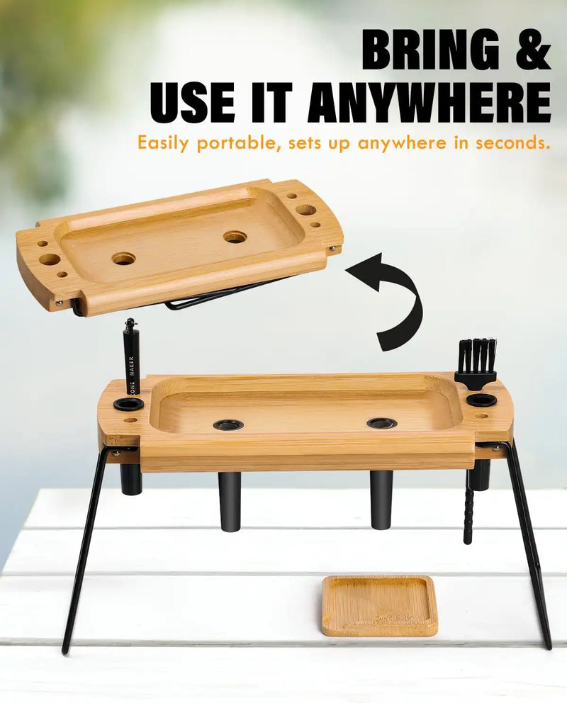 4 Holes Foldable Rolling Tray Kits | SafeDelux