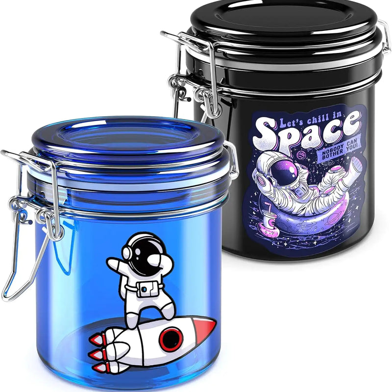 SafeDelux Airtight Glass Jar(Blue&Black Astronaut)