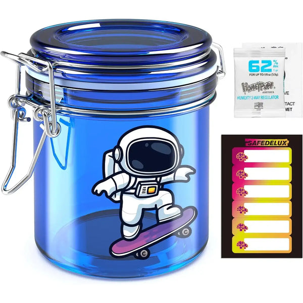 SafeDelux Airtight Glass Jar(Blue Astronaut)