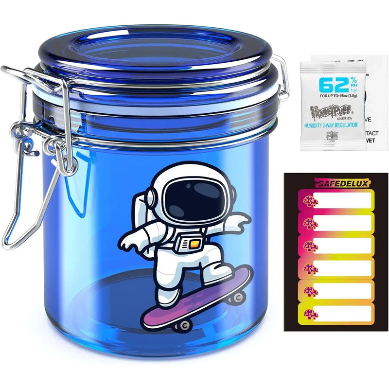 SafeDelux Airtight Glass Jar(Blue Astronaut)