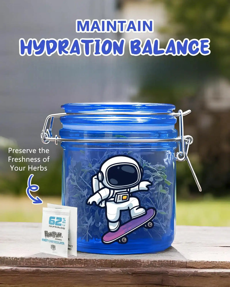 SafeDelux Airtight Glass Jar(Blue Astronaut)