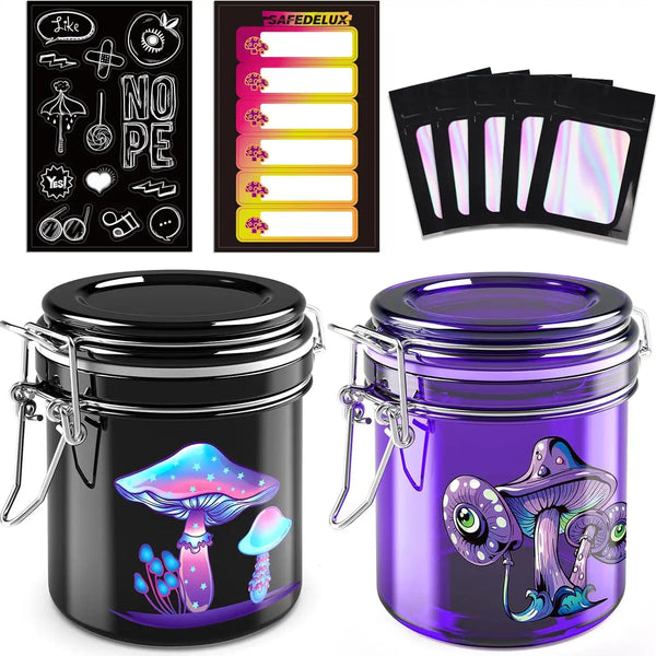 SafeDelux | 280ml*2 UV Protection Glass Jar(Magic Mushrooms)
