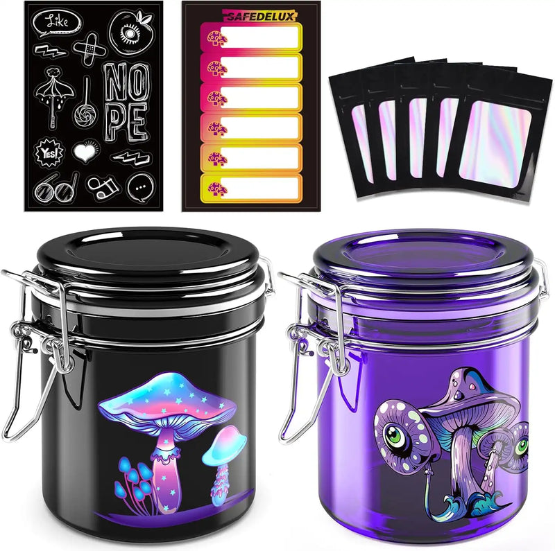 SafeDelux Airtight Glass Jar(Magic Mushrooms)