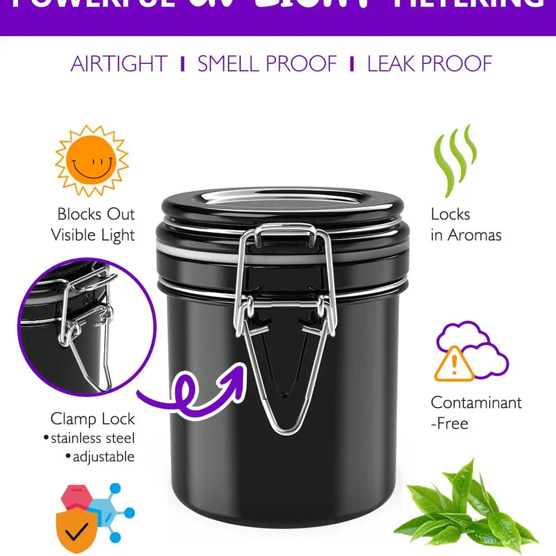 SafeDelux Airtight Glass Jar(Magic Mushrooms)