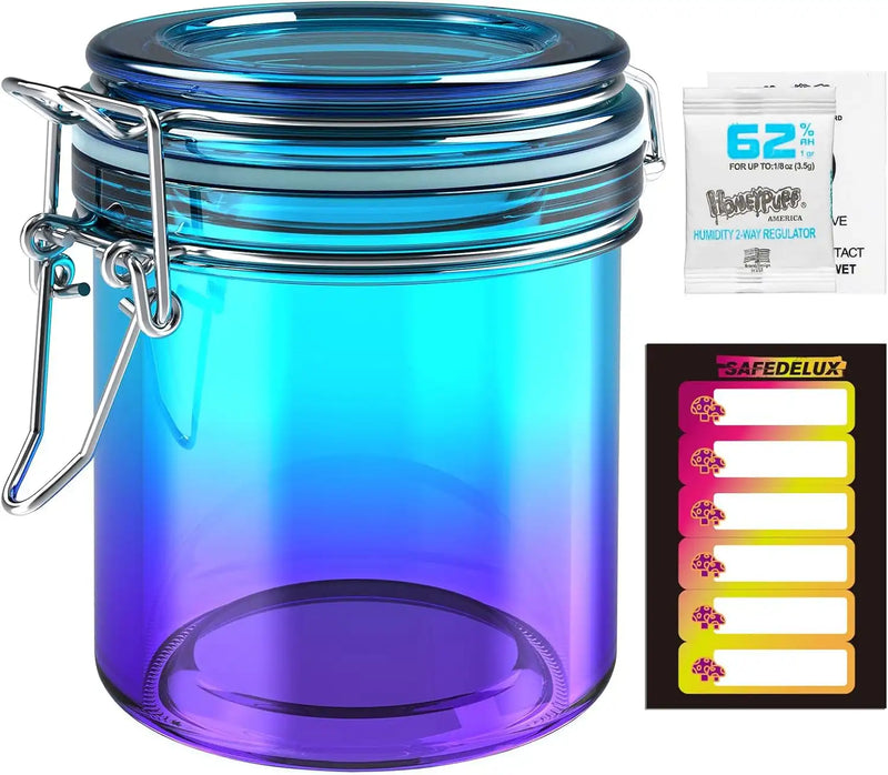 SafeDelux Airtight Glass Jar(Blue-Purple Gradient)
