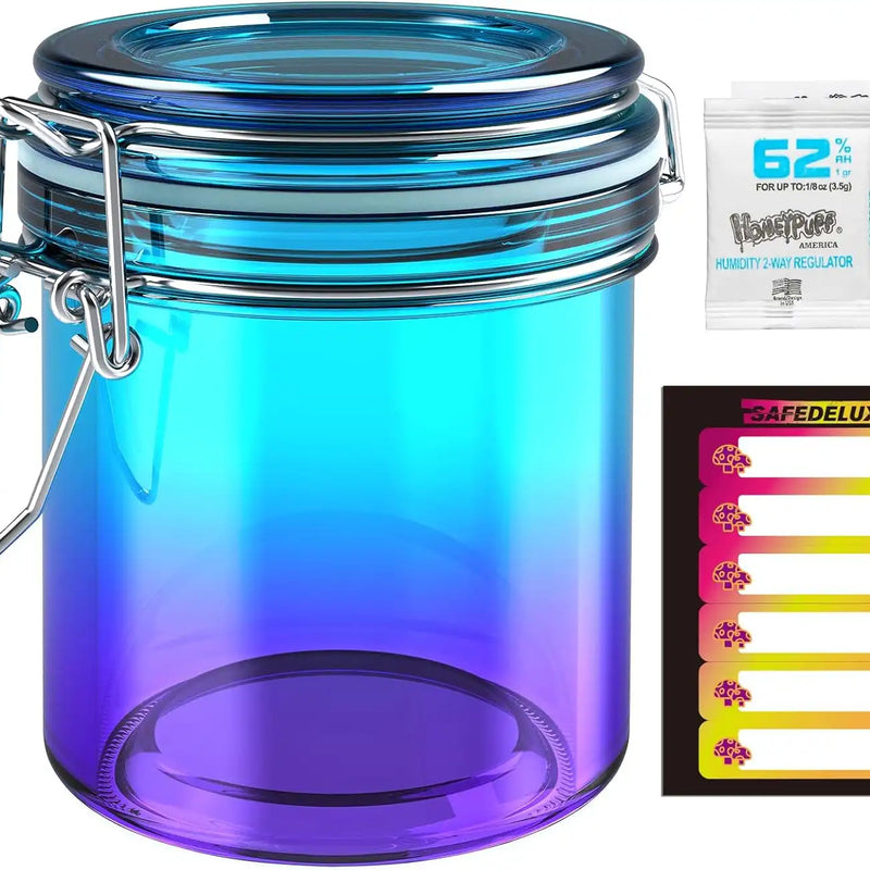SafeDelux Airtight Glass Jar(Blue-Purple Gradient)