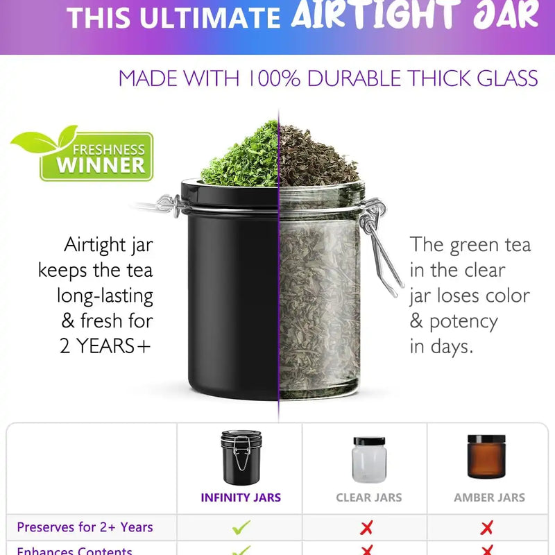 SafeDelux Airtight Glass Jar(Solid Colors&Gradients)