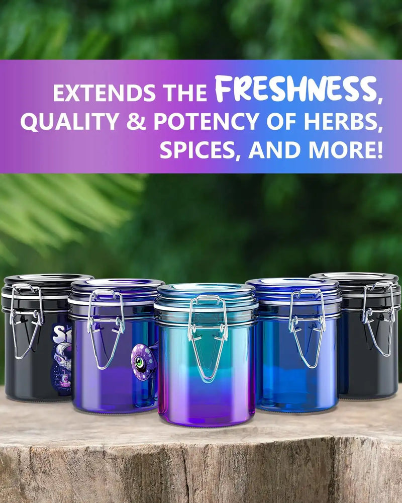 SafeDelux Airtight Glass Jar(Solid Colors&Gradients)