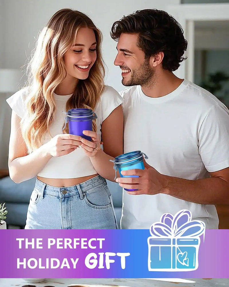 SafeDelux Airtight Glass Jar(Solid Colors&Gradients)