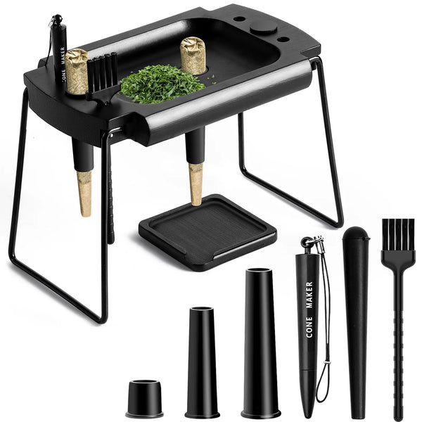 SafeDelux | Small Folding Rolling Tray Kits | Black