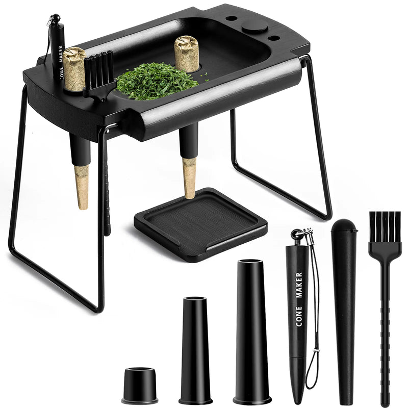 SafeDelux | Small Folding Rolling Tray Kits | Black