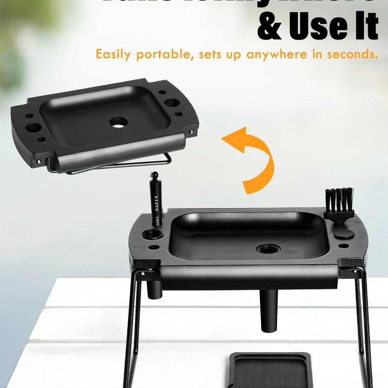 SafeDelux | Small Folding Rolling Tray Kits | Black