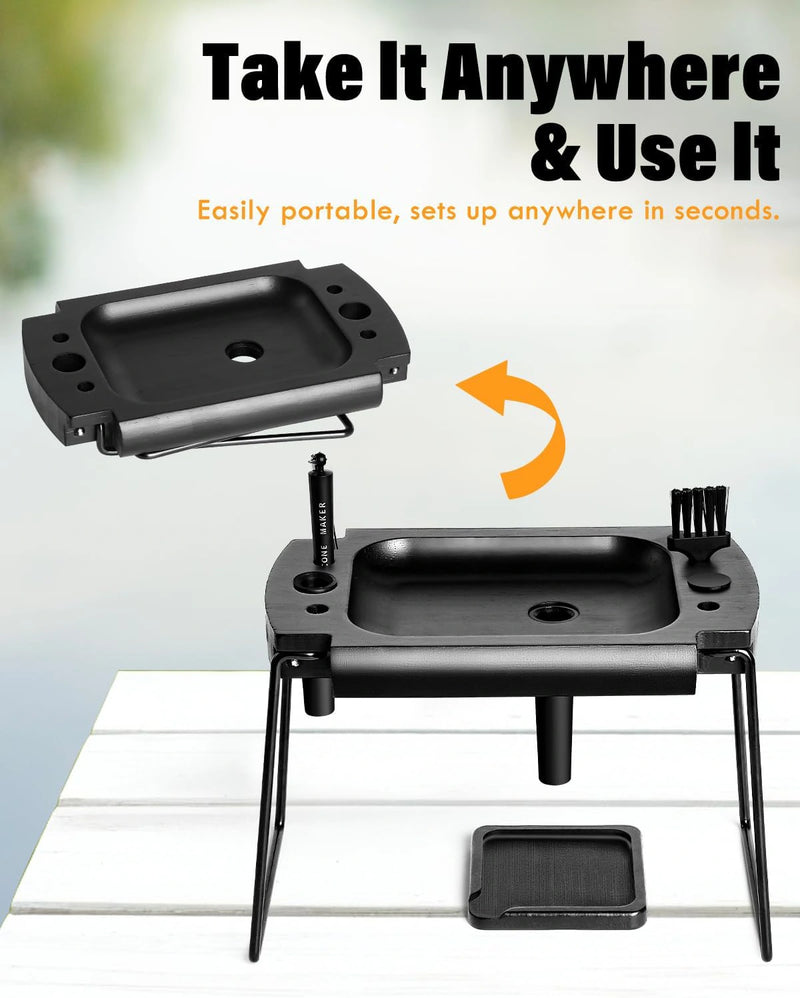 SafeDelux | Small Folding Rolling Tray Kits | Black
