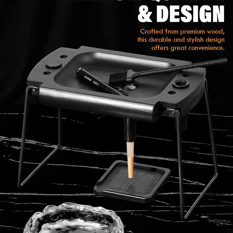 SafeDelux | Small Folding Rolling Tray Kits | Black