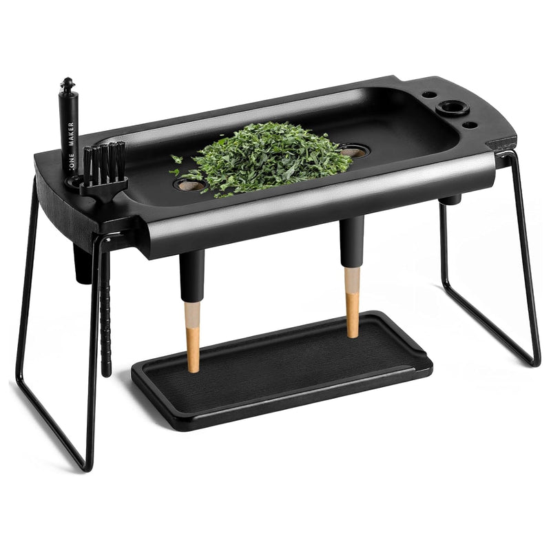 4 Holes Foldable Rolling Tray Kits | SafeDelux (black)