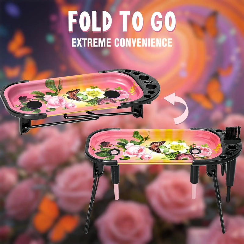 SafeDelux Metal Rolling Tray (Rose Flower)