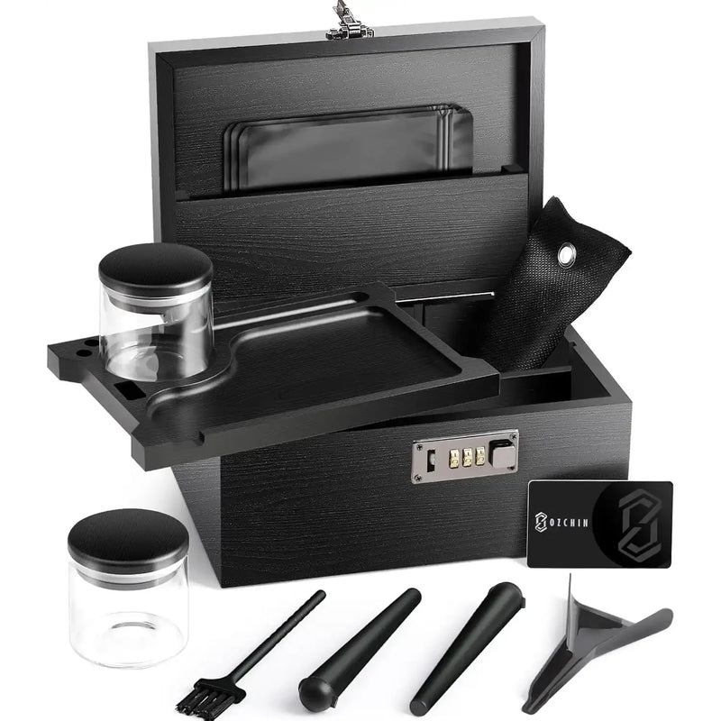OZCHIN Locking Bamboo Stash Box Kits